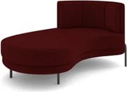 Chaise Longue Divã 164cm Braço Direito Logus D06 Veludo Vermelho - Mpo