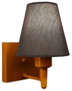 Arandela Quadrada Md-2034 Cobre Cúpula em Tecido Cone Cinza Escuro - Bivolt