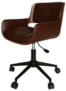 Cadeira Office Marbella PU Marrom Mocha Base Preta - 76884 Sun House