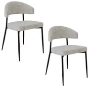 Cadeira de Jantar Estofada Kit 2 Chloe M25 Linho Lautrec Off - Mpozena