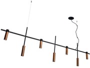 Pendente Barão 176X43Cm 7Xmr11 / Cabo Aço Chumbador + Cabo Rayon | Usi... (BT - Branco Texturizado)