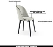 Kit 5 Cadeiras Decorativas Sala de Jantar Madeira Maciça Hadassa Linho Bege/Ébano G13 - Gran Belo