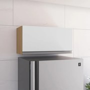 Armário Cozinha Aéreo Geladeira 60cm Basculante Leticia A01 - D'Rossi - Amendoa e Branco