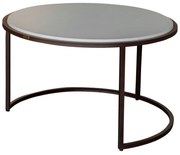 Mesa de Centro Mina G - Off White com Detalhes Marrom Metálico