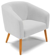Poltrona Decorativa Pé Palito Castanho kit 2 Stella Linho D03 - D'Rossi - A05 Cinza Claro