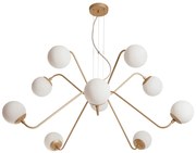 Pendente Carrossel Ø90X38Cm 10Xg9 / Metal E Globo Ø12Cm | Usina 16765/... (BT - Branco Texturizado, FOSCO)