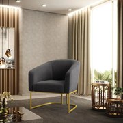 Poltrona Decorativa Industrial Dourado Stella Bouclê D03 - D'Rossi - Grafite