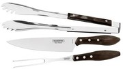 Jogo para Churrasco Tramontina em Aço Inox com Cabo Castanho Polywood 3 Peças