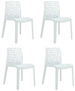 Cadeira Sala de Jantar kit 4 Gruvyer Branco R02 - D'Rossi