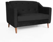 Namoradeira Bruna Pé Palito Suede Preto Elegante