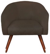 Poltrona Bianca com Tressê Suede Pés Palito Castanho C05 - D'Rossi - Marrom