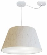 Lustre Pendente Cone Com Desvio Md-4283 Cúpula 30/35x50cm Linho Bege - Bivolt