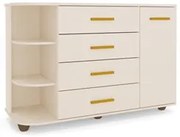 Cômoda Infantil com Cantoneira e 4 Gavetas 100% MDF New Lorena Off Whi