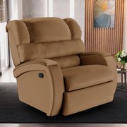 Poltrona do Papai Reclinável Napoli Glider Giratória Massagem PU FH1 - D'Rossi - Caramelo