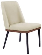 Cadeira de Jantar Bahia Suede Pés Chanfrado Tabaco C05 - D'Rossi - Bege