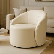 Poltrona Decorativa Orgânica Lua Sintético Bege D03 - D'Rossi