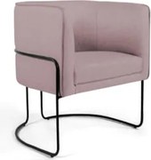 Poltrona Decorativa Base Aço Betina C-305 Veludo Rosê - Domi