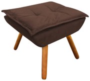 Puff Decorativo Opala Suede Pes Palito Castanho - D'Rossi - Marrom