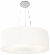Lustre Pendente Cilíndrico Md-4010 Cúpula em Tecido 60x21cm Branco - Bivolt