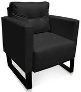 Poltrona Livia Corino Base Industrial Preto D01 - D'Rossi - Preto