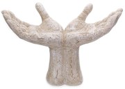 Escultura Decorativa Mãos Em Poliresina Branco 17cm B02 - D'Rossi