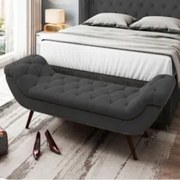 Puff Recamier Calçadeira 195cm Pés Palito Madeira Vêneto Z37 Veludo Ch