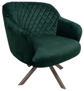Poltrona Decorativa Kitana Pés Champagne Giratório Veludo Verde G15 - Gran Belo