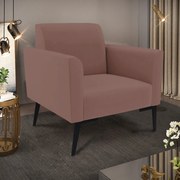 Kit 2 Poltronas Pés Villach Marisa Veludo - Rose
