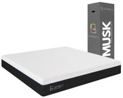 Colchão na Caixa Embalado a Vácuo Musk Casal Ortopédico 138X188 Espuma D28 Branco/Chumbo G90 - Gran Belo