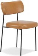 Cadeira de Jantar Estofada Milli A14 Sintético Caramelo - Mpozenato
