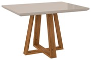 Mesa de Jantar Brenda 120x90 Cm Off White Com Base de Madeira Mel N01 - D'Rossi