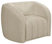 Poltrona Decorativa para Sala 112cm Meris Z32 Boucle Bege - Mpozenato
