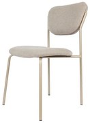 Cadeira Elano Assento Trama Granola Base Champagne - 77268 Sun House