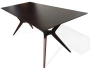 Mesa de Jantar Pé Palito Tampo Retangular Base Laminado Madeira Maciça Eucalipto Design Retrô