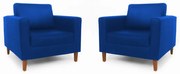 Conjunto 2 Poltrona Decorativa Gabriela Courino Azul Royal