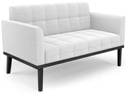 Sofá Namoradeira Base Madeira Fixa Preto Elisa Bouclê D03 - D'Rossi  - Off White