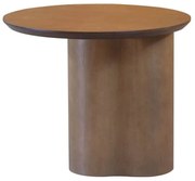 Mesa Lateral Serena II Redonda Tampo e Base com Acabamento Tingido