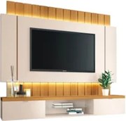 Painel para TV Suspenso 55 Pol. Illuna H01 Off White/Cinamomo - Mpozen