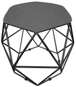 Puff Aramado Hexágono Decorativo Industrial Preto com Suede D03 - D'Rossi - Grafite