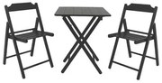 Conjunto de Mesa e Cadeiras Dobráveis Tramontina Beer em Madeira Teca Castanho Escuro 3 Peças