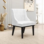 Kit 3 Cadeiras Decorativas Sala de Jantar Base Fixa de Madeira Firenze PU Branco Brilho/Preto G19 - Gran Belo