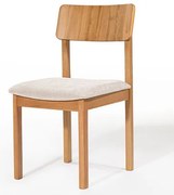 Cadeira Luna Encosto Madeira Assento Bege Base Mel - 78484 Sun House