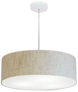 Lustre Pendente Cilíndrico Md-4217 Cúpula em Tecido 50x15cm Rustico Bege - Bivolt