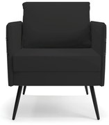 Kit 02 Poltronas Mari Veludo Pés Palito de Ferro Preto D03 - D'Rossi - Preto