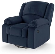 Poltrona do Papai Reclinável Melim Glider Giratória USB PU FH1 - D'Rossi - Azul