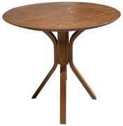 Mesa de Jantar Artisan Redonda Tampo Laminado Base Madeira Maciça Eucalipto