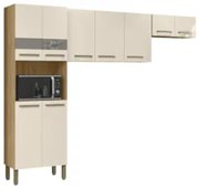 Armário de Cozinha Compacta 251cm Louis Plus Freijó/Soft Z06 - Mpozena