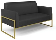 Sofá Namoradeira Base Industrial Alta Dourado Marisa Corino - Preto