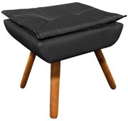 Puff Banqueta Decorativo Pé Palito Opala Corino D03 - D'Rossi - Preto