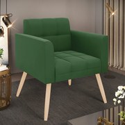 Poltrona Elisa Suede Pés Palito Natural D03 - D'Rossi - Verde